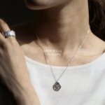 Daily order ~ S925 silver ~ niche Japan Harajuku fashion simple temperament ~ texture pattern pendant necklace clavicle chain - Image 2