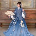 Ming Dynasty made Han style dress with double front and waist