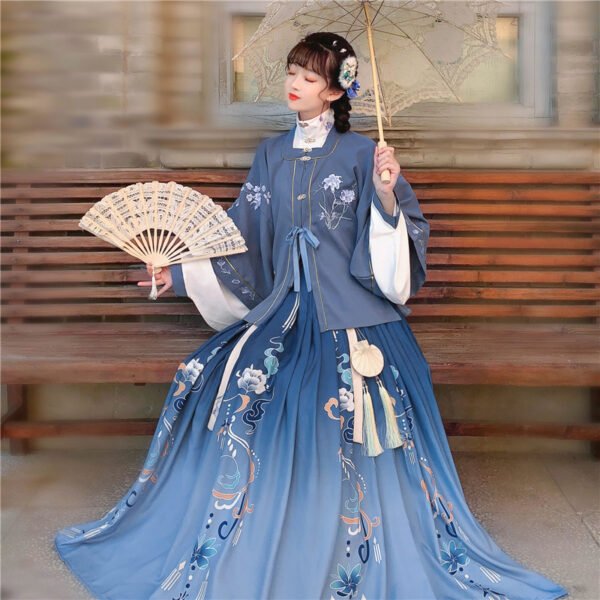 Ming Dynasty made Han style dress with double front and waist