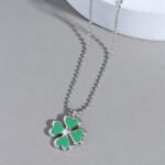 Four-leaf clover pendant men's necklace ball chain simple wild necklace - Image 4