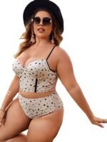 Foreign Trade New Amazon European and American Sexy Large Size High Waist Split Bikini Ladies Swimwear Manufacturers Wholesale - Image 3