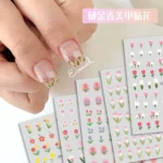 Olin Ting Nail Art Stickers Tulip Flowers Adhesive Nail Decals Net Red Small Fresh Nail Art Style Stickers