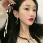 Frosty wind handmade abstract design Japanese style ear clip silver needle - Image 4