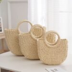 Hand-held semi-circular tote bag lazy wind underarm bag women's 2025 new woven bag large capacity shoulder bag fashion - Image 4