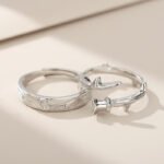 S925 sterling silver little prince and roses couple ring men and women a pair of Korean version simple students to send lover gifts - Image 2