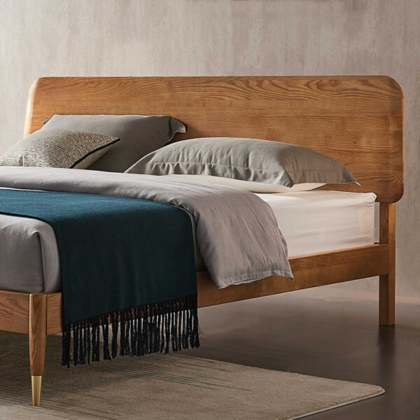 Nordic solid wood bed ash log modern minimalist 1.8m master bedroom double bed 1.5m wholesale solid wood furniture