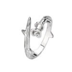 S925 sterling silver little prince and roses couple ring men and women a pair of Korean version simple students to send lover gifts - Image 4