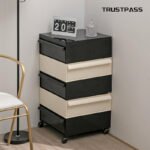 Hewei bedside table middle-aged wabi-sabi wind side cabinet net red ins mobile storage cabinet Nordic simple modern locker - Image 2