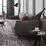 Nordic double sofa combination small apartment clothing store balcony apartment modern minimalist gray three-person fabric sofa - Image 3