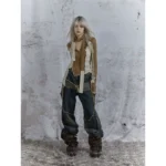 Lazy style patchwork long-sleeved T-shirt - Image 2