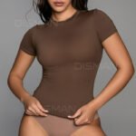 Foreign trade skim* explosive minimalist style short-sleeved T-shirt women's comfortable and breathable pre-autumn slim bottom crew neck top underneath - Image 2