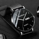 Fully automatic movement watch men's calendar waterproof luminous non-mechanical watch large dial cross-border new one piece dropshipping