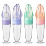 Baby newborn baby feeding water spoon rice paste spoon silicone squeeze rice flour food supplement bottle tool feeding soft spoon