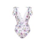 2023 European and American new one-piece swimsuit women's tight and thin retro foreign trade strappy swimsuit suit chiffon long skirt - Image 3