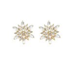 925 silver needle South Korea's new super flash exquisite diamond snowflake earrings women's ins tide exaggerated geometric earrings earrings - Image 5