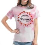 Foreign trade independent station Amazon European and American cross-border large size full body printed women's clothing Mother's Day MOM printed short-sleeved T-shirt - Image 4