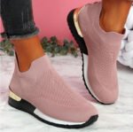 2022 wish new flying woven socks shoes stretch cloth large size women's shoes spot Amazon Europe and the United States foreign trade women's shoes