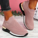 2022 wish new flying woven socks shoes stretch cloth large size women's shoes spot Amazon Europe and the United States foreign trade women's shoes