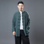 Improved Hanfu standing collar button coat