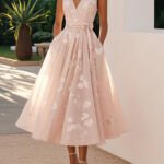 2025 European and American Women's Dresses Banquet Evening Dresses Amazon Sleeveless Vest V-Neck Digital Print Dress
