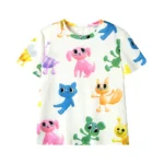Printed small animal round neck short sleeve T-shirt - Image 5
