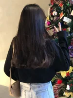 Sweet Japanese cotton long-sleeved t-shirt female design sense niche cartoon autumn upper clothes loose inner bottoming shirt - Image 4