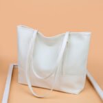 Solid color oxford cloth large capacity tote bag fashion contrast classic versatile shoulder bag korean casual student class - Image 4