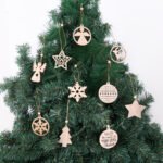 New Christmas wooden pendant hollow Christmas tree elk diy pendant holiday party decoration Christmas pendant - Image 2