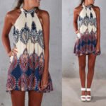 New 2019 spring European and American sweet street fashion women's clothing other halter neck A-line skirt dress - Image 6