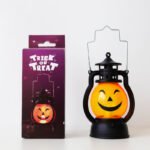 Halloween decoration retro small oil lamp electronic candle lamp LED pony lamp creative wind lamp portable pumpkin lamp - Image 3