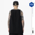 FG Men's | 2022 spring and summer new trendy brand high street logo embroidery mesh knitted basketball sleeveless vest - Image 2