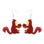 European and American cross-border hot sale Thanksgiving earrings female creative acrylic sheet scarecrow turkey leg maple earrings - Image 8