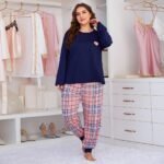 Amazon European and American women's pajamas love print fat mm large size long-sleeved two-piece home service foreign trade independent station - Image 4