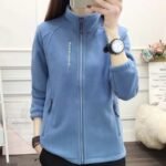 Autumn and winter fleece jacket women's fleece fleece padded stand up collar cardigan outdoor sports thermal sweatshirt top - Image 3
