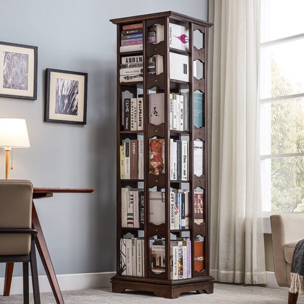 Jiayi Bookshelf Solid Wood Revolving Bookshelf Floor Combination Bookcase Home Storage Storage Rack