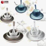 Woori Melamine Frosted Series Snow Lotus Table Set Four-piece Tableware
