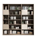 Wooden moon bookcase home floor-to-ceiling bookshelf rack modern minimalist combination display cabinet storage cabinet locker - Image 5