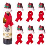 Christmas creative decorations scarf hat two-piece suit red wine bottle set hotel restaurant decoration dress up supplies
