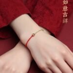 Year of the Horse Natal Year Peace Buckle Alloy Red Rope Bracelet Hand Woven Bracelet Anklet Couple Gift - Image 2