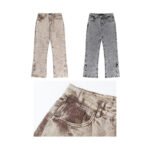 Vintage washed and worn tie-dyed casual jeans - Image 3