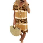 2022 summer new wish Amazon women's dress women's sexy leopard print casual midi skirt women - Image 7