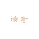 S925 sterling silver foreign trade jewelry creative personality Japanese cherry blossom earrings small fresh and cute pink flower earrings - Image 7