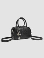 Premium Vintage Cross Bowling Bag Bag Women's 2024 New Niche Design Versatile Boston Pillow Bag - Image 4