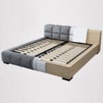 Italian light luxury leather art bed modern minimalist double Nordic master bedroom king bed 1.8 meters solid wood frame leather bed wedding bed - Image 4