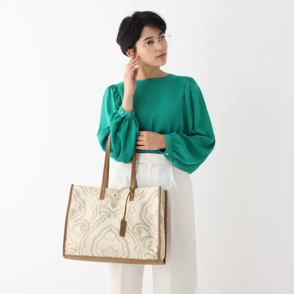 OPAQUE 2023 spring new Japanese original single foreign trade women's bag large tote bag paisley pattern single