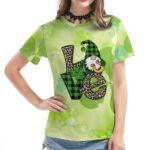 Independent station Amazon women's clothing St. Patrick's Day T-shirt large size women's clothing full body printing European and American printing short-sleeved TOP