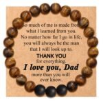 Amazon Explosive Frosted Agate Tiger Eye Stone Volcanic Stone Bracelet Father's Day Gift Father's Day Card Bracelet