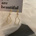 Frosty wind handmade abstract design Japanese style ear clip silver needle