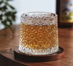 Zetten's Nordic Creative Rotating Whiskey Glass Diamond Stripe Personality Glass Wine Glass Wine Beer Decompression Cup - Image 2