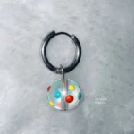 Killing Marysu Childlike Fun Japanese Fun Colorful Transparent Polka Dot Glazed Bead Earrings Titanium Steel Waterproof Earrings Simple - Image 4